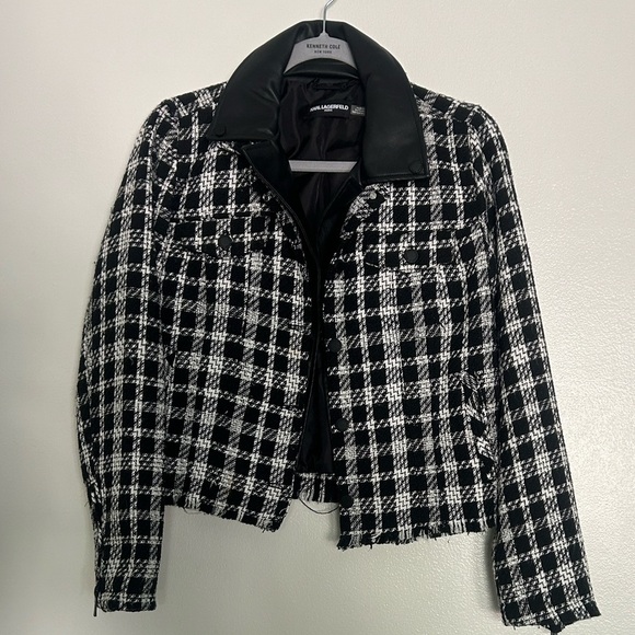Karl Lagerfeld Black and White Checkered Jacket - Picture 2 of 8
